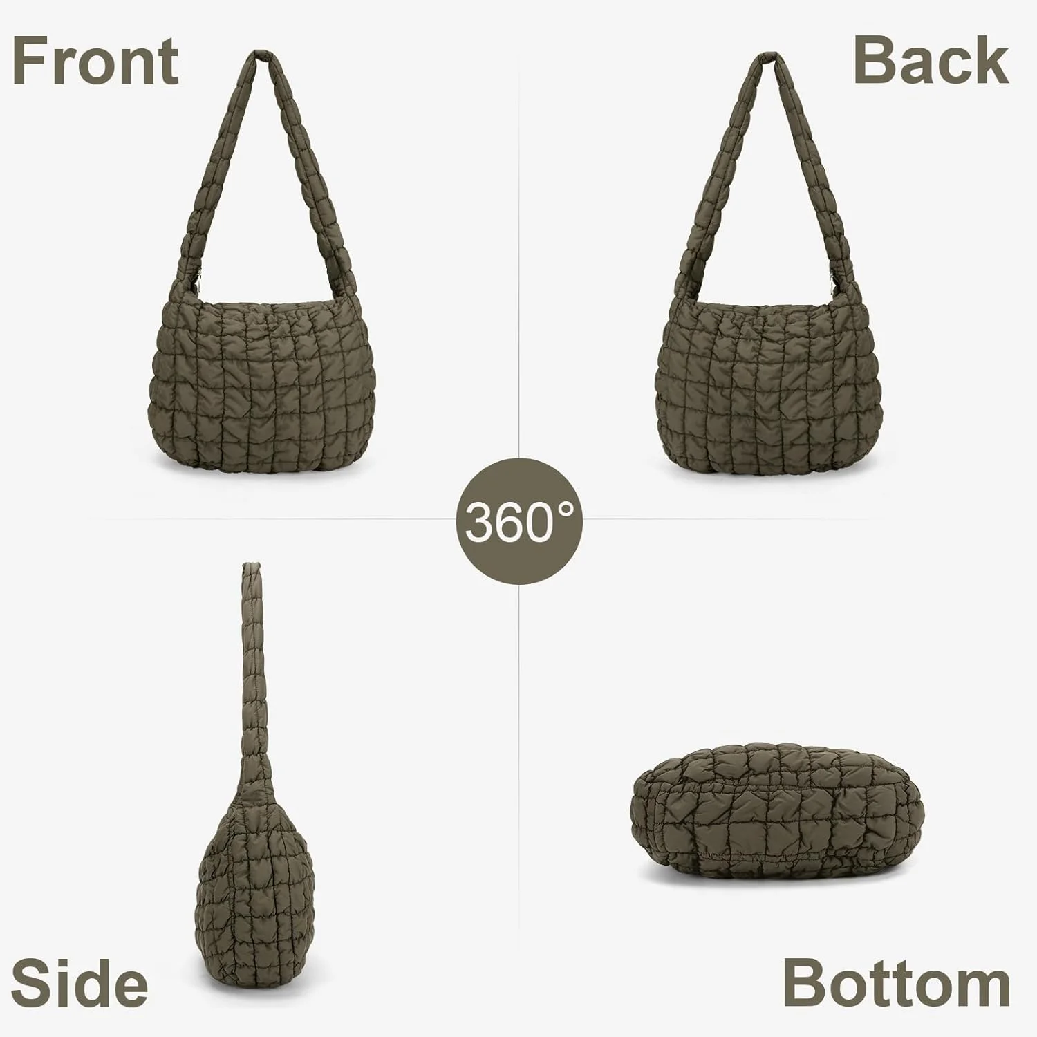 کیف دستی لحافی YFGBCX زنانه، کیف پفی، کیف سبک وزن، کیف شانه ای با لایه گذاری