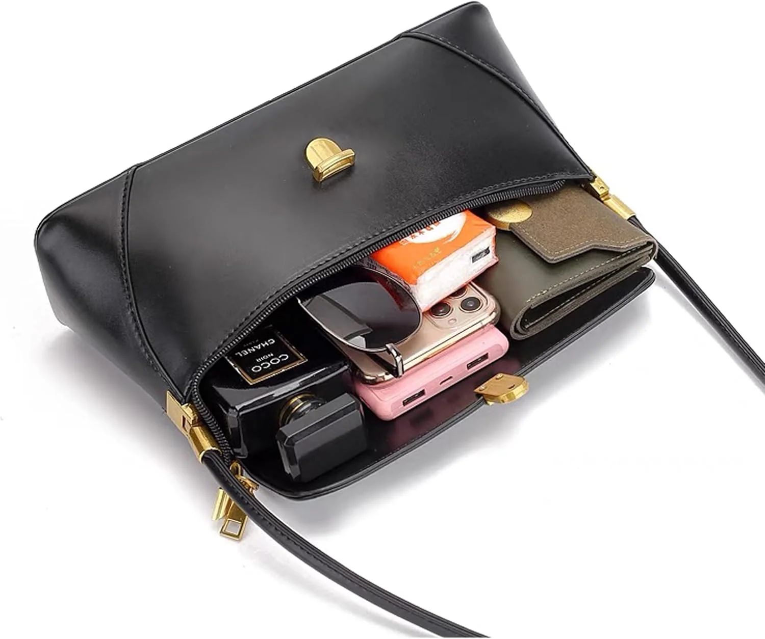 کیف دوشی کوچک زنانه، کیف دستی چرمی مینی با بست سگکی کیف دوشی کوچک زنانه، کیف دستی چرمی مینی با بست سگکی