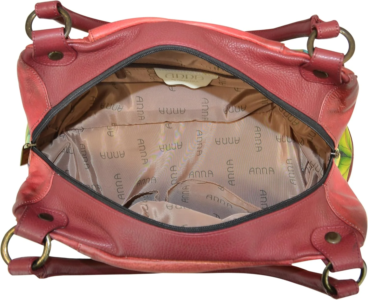کیف دوشی زنانه آنا بای آنوشکا از چرم طبیعی طرح‌دار