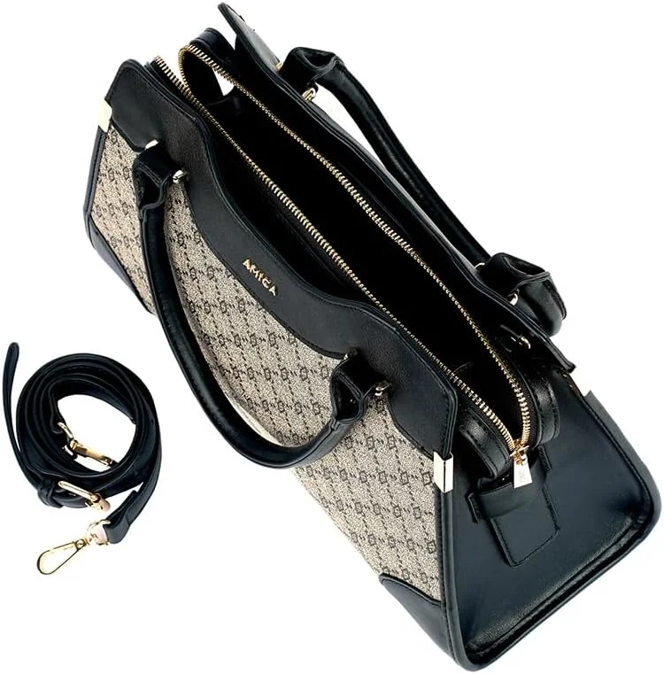 کیف دستی چرمی زنانه آمیکا فالون با طرح مونوگرام کیف دستی چرمی زنانه آمیکا فالون با طرح مونوگرام