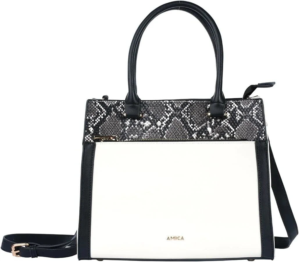 کیف دستی چرمی زنانه آمیگا والری با طرح چاپی پوست ماری