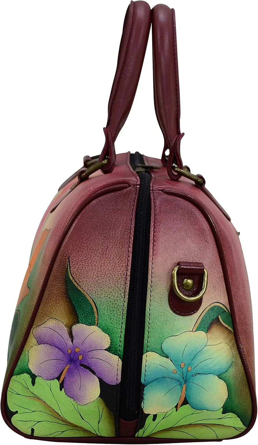کیف دستی زنانه چرمی اصل آنا بای آنوشکا | زیپ دور | طرح هنری اورجینال نقاشی شده با دست