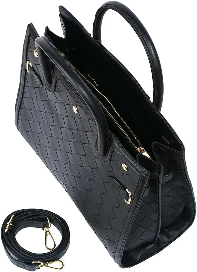 کیف دستی زنانه بافت چرمی ماکدا آمیکا با دسته‌های بالایی