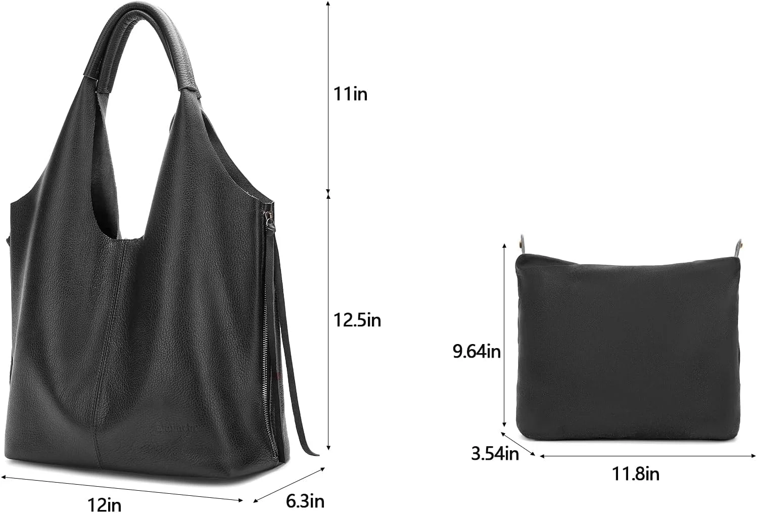 کیف دستی زنانه چرمی جادار و نرم با طراحی بوهو