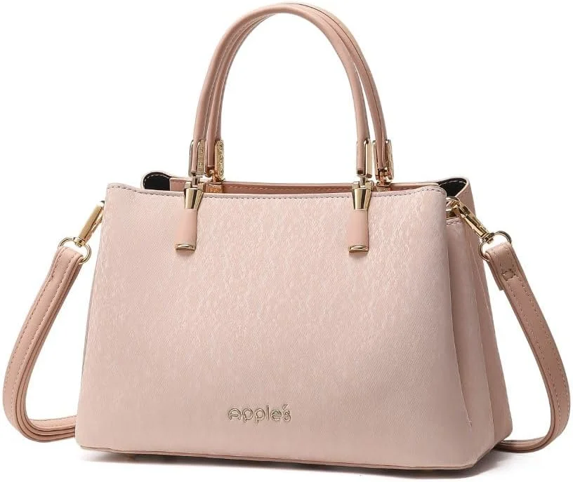 کیف دستی زنانه مدل Apples با دسته بالایی - کیف دوشی و دستی چرم مصنوعی درجه یک | سخت افزار طلایی شیک برای کار و استفاده روزمره، دارای دو دسته و بند شانه ای جداشدنی