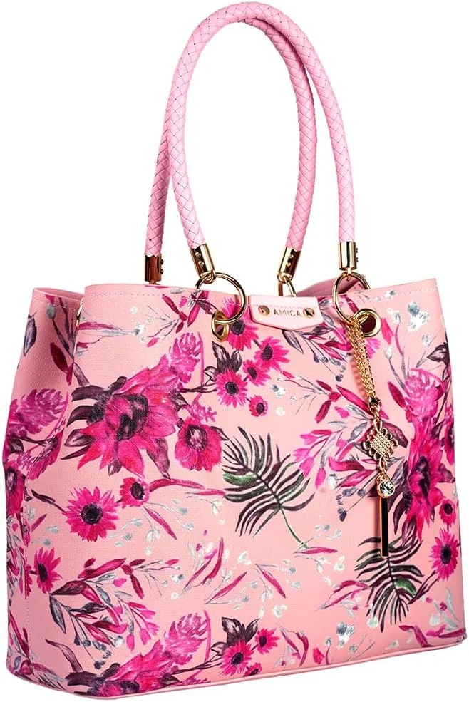 کیف دستی چرمی زنانه آمیکا آمورا با طرح گل