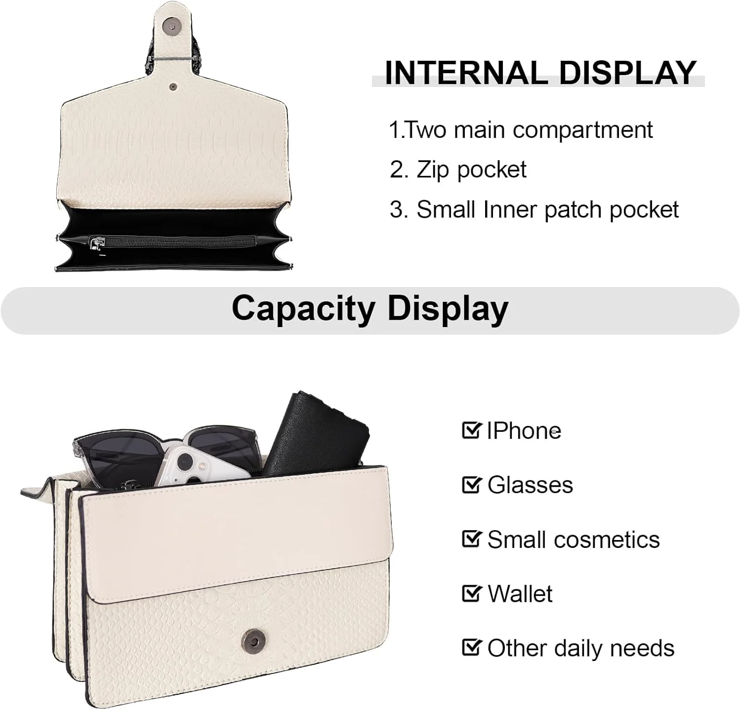 کیف دوشی زنانه Azonee، کیف دستی و کیف پول مد روز، کیف کلاچ چند منظوره و کیف شب