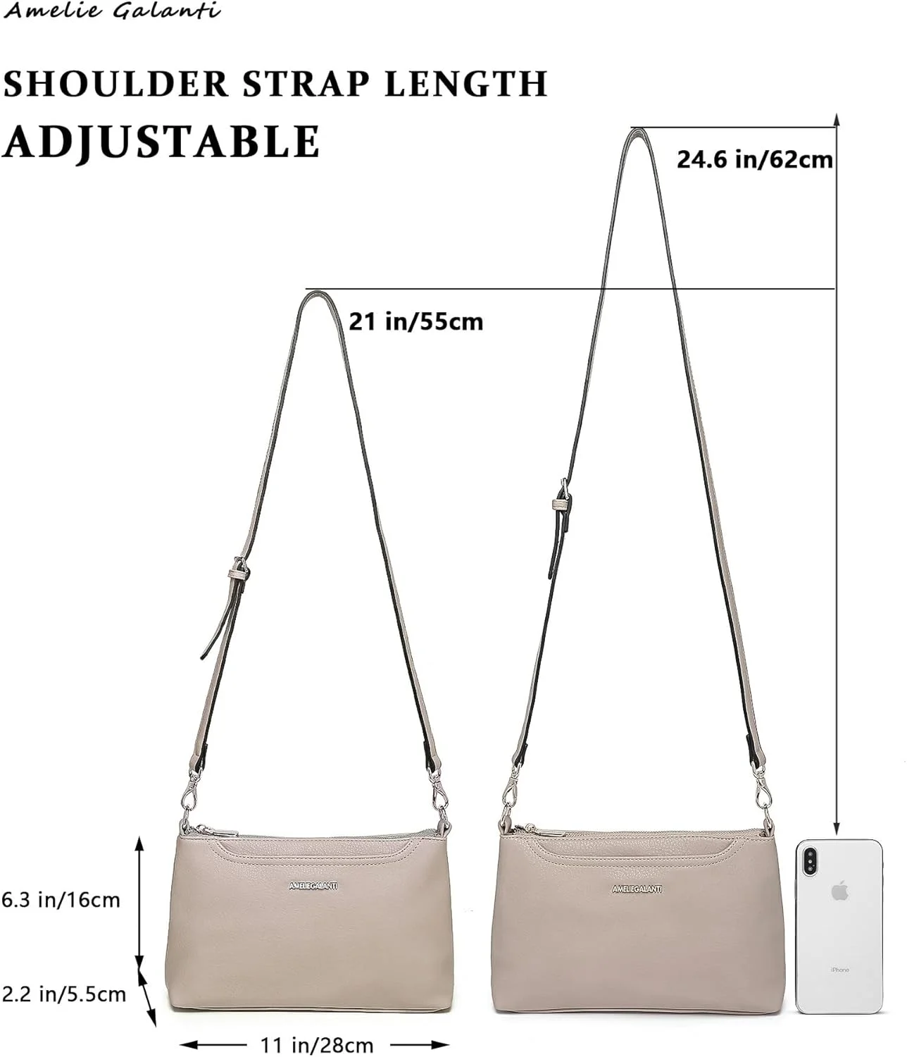 کیف دستی کوچک آنه کلاین با دسته لوله ای و طرح چین دار