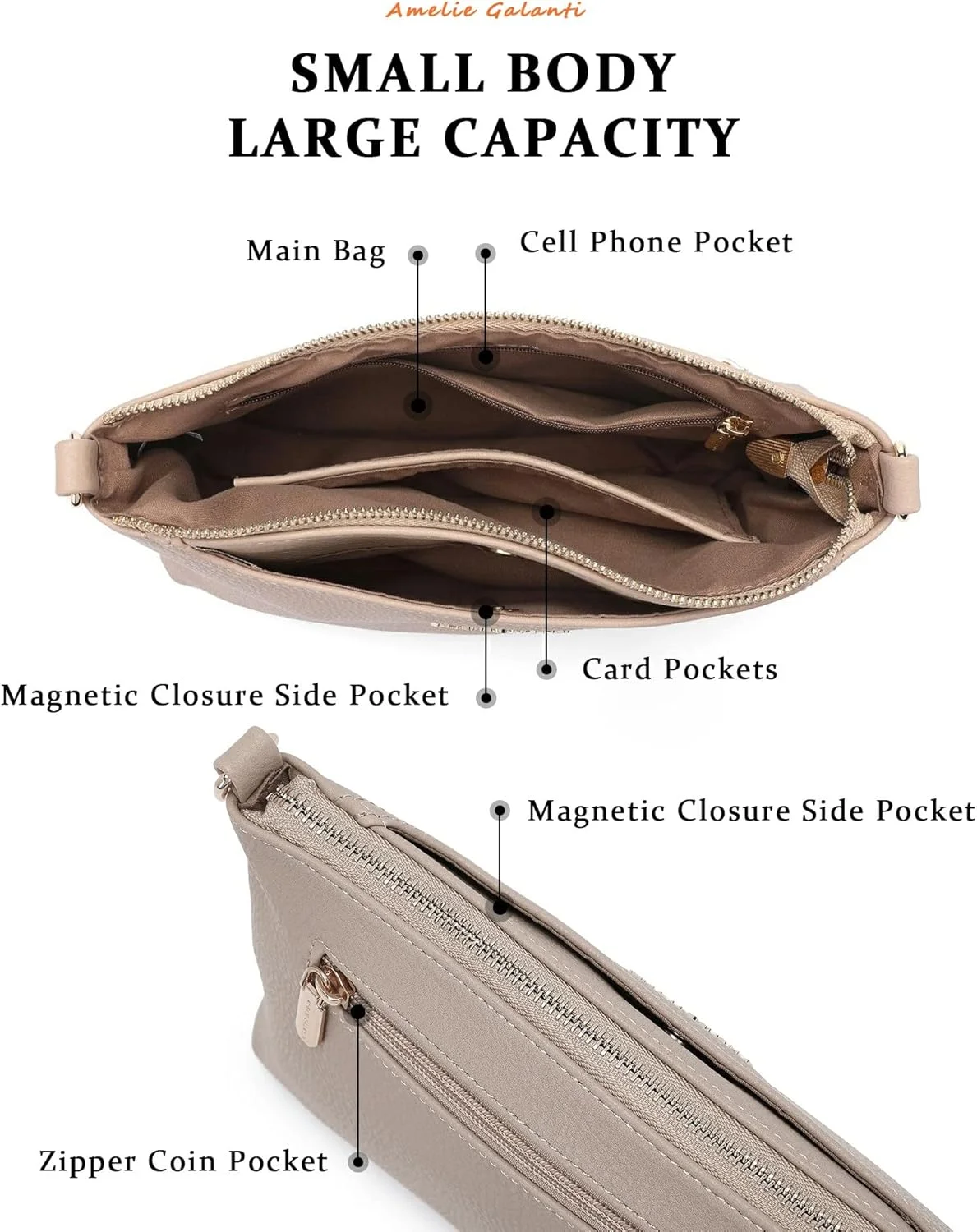 کیف دوشی زنانه AMELIE GALANTI مدل 991457