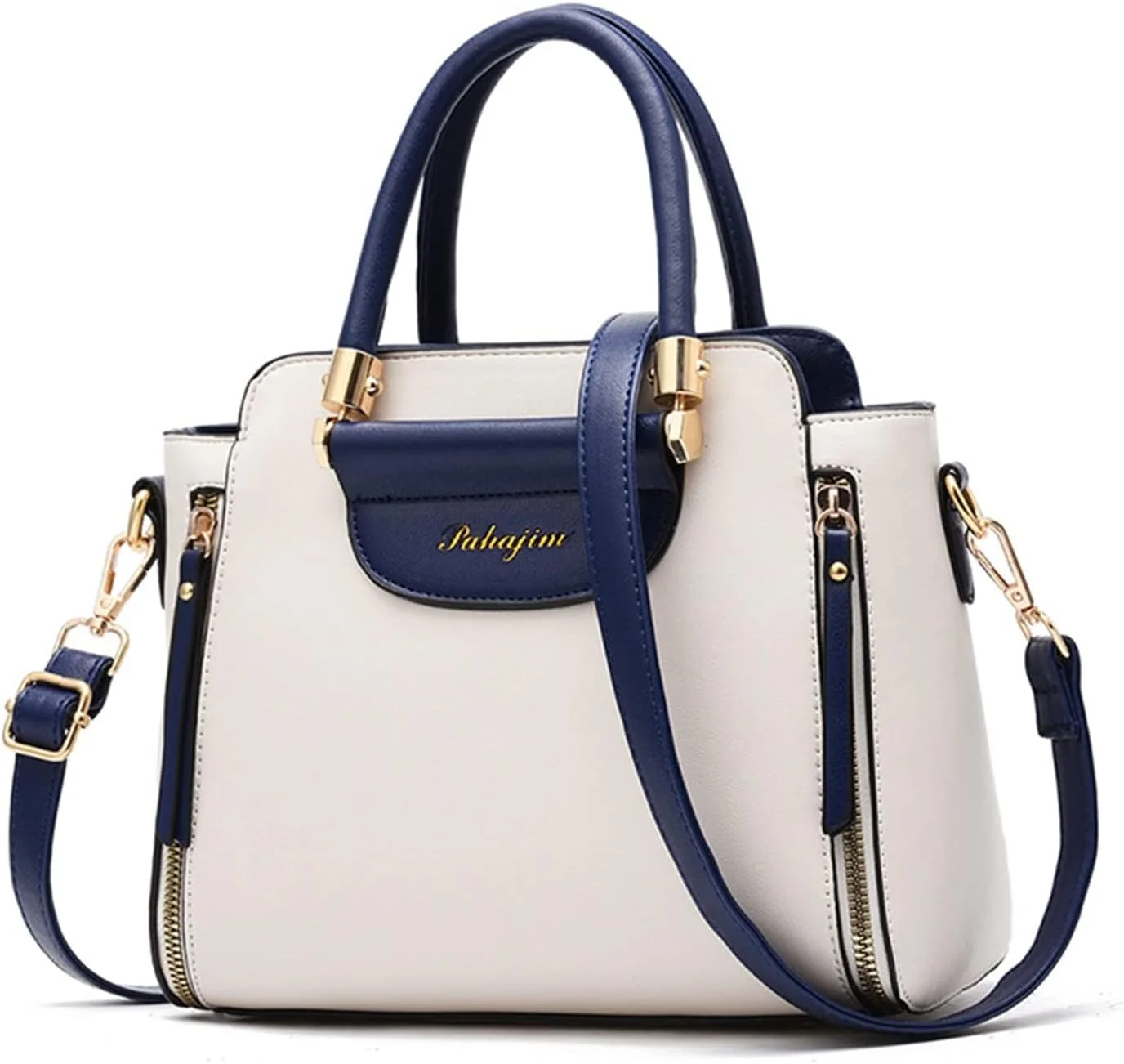 کیف دستی زنانه با دسته بالا، کیف دوشی کوچک چرمی PU، کیف شیک با رنگ متضاد، کیف دستی سبک وزن و غیر رسمی برای استفاده روزمره، کیف مد روز برای کار و مسافرت