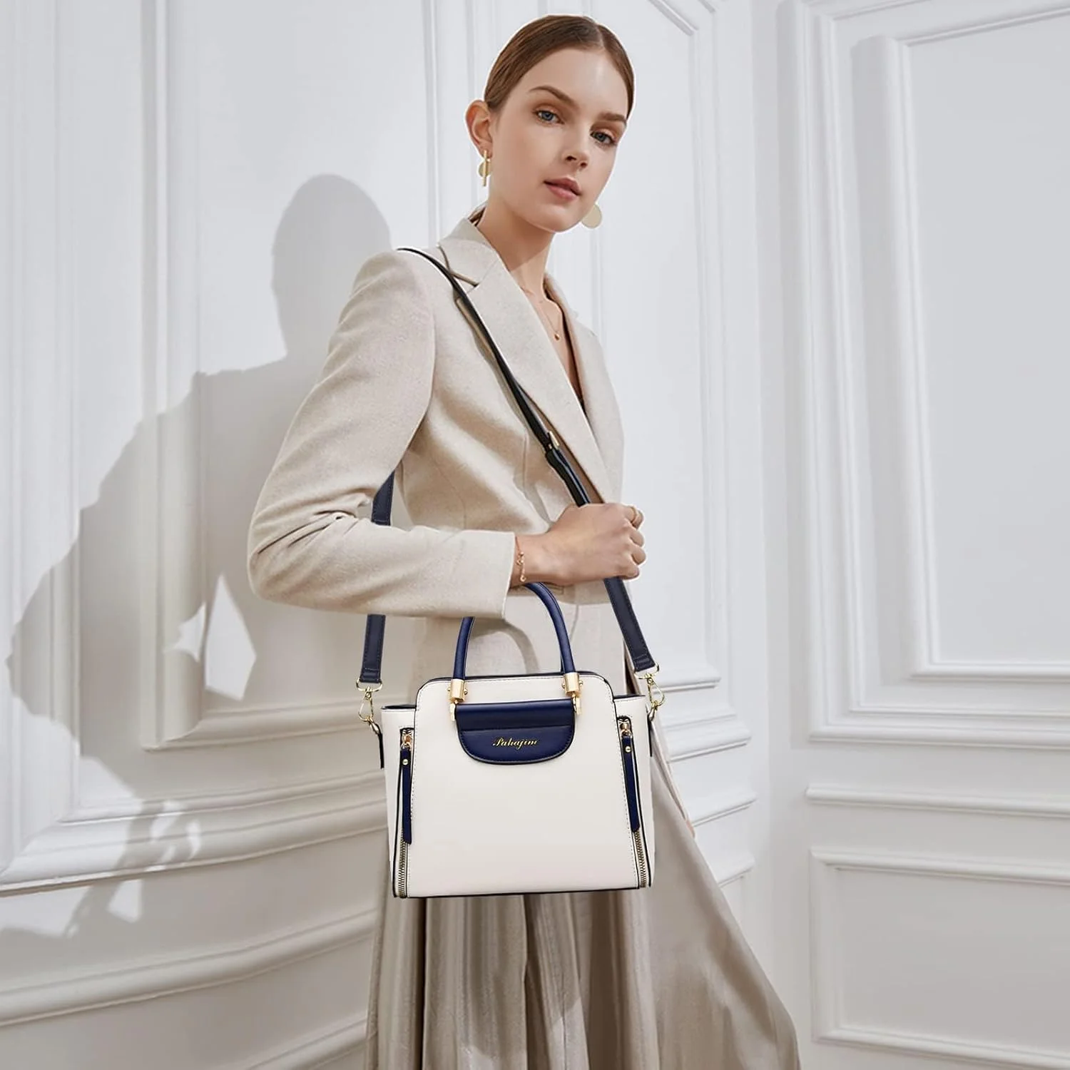 کیف دستی زنانه با دسته بالا، کیف دوشی کوچک چرمی PU، کیف شیک با رنگ متضاد، کیف دستی سبک وزن و غیر رسمی برای استفاده روزمره، کیف مد روز برای کار و مسافرت کیف دستی زنانه با دسته بالا، کیف دوشی کوچک چرمی PU، کیف شیک با رنگ متضاد، کیف دستی سبک وزن و غیر رسمی برای استفاده روزمره، کیف مد روز برای کار و مسافرت