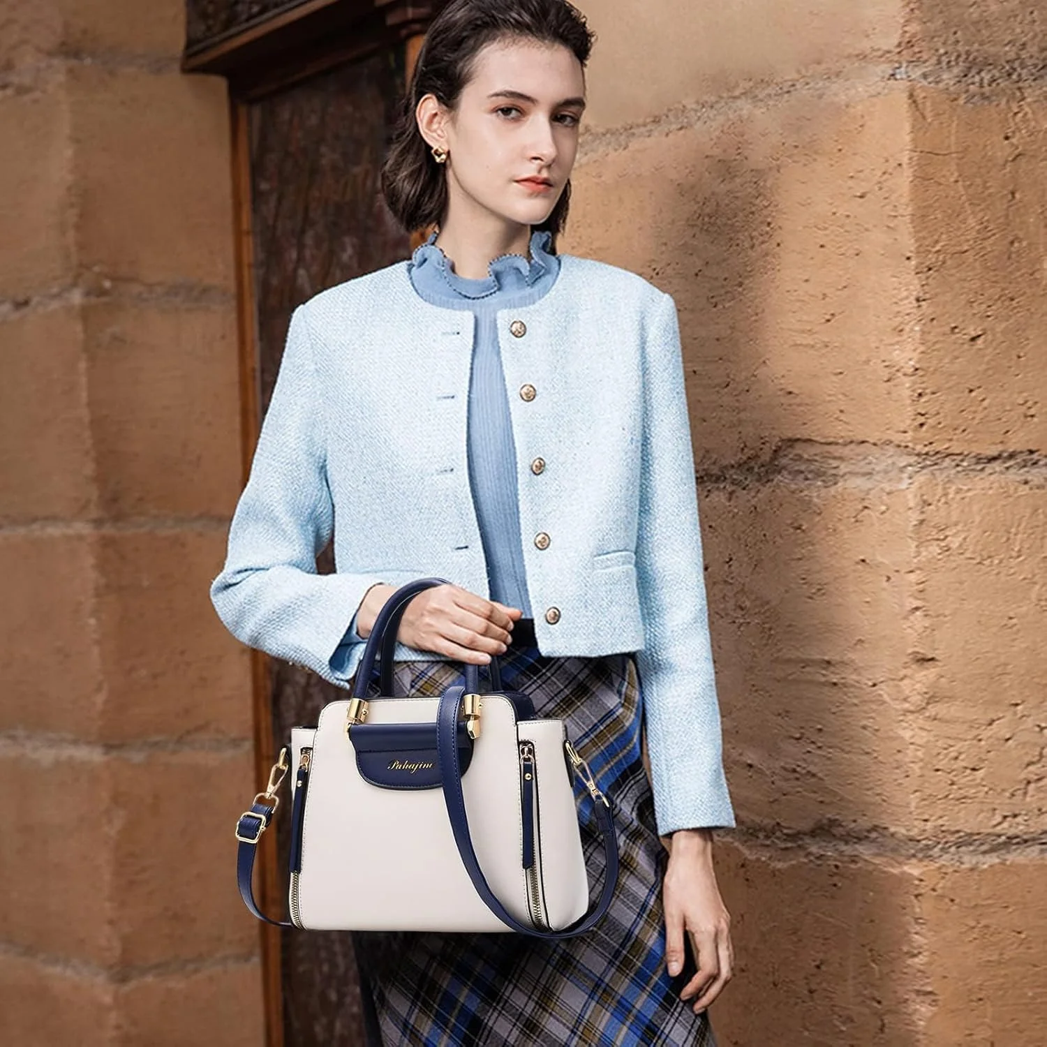 کیف دستی زنانه با دسته بالا، کیف دوشی کوچک چرمی PU، کیف شیک با رنگ متضاد، کیف دستی سبک وزن و غیر رسمی برای استفاده روزمره، کیف مد روز برای کار و مسافرت کیف دستی زنانه با دسته بالا، کیف دوشی کوچک چرمی PU، کیف شیک با رنگ متضاد، کیف دستی سبک وزن و غیر رسمی برای استفاده روزمره، کیف مد روز برای کار و مسافرت