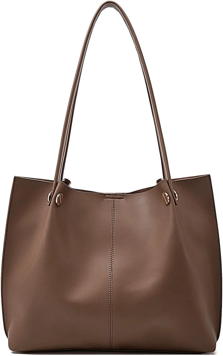 کیف دوشی چرمی زنانه فاکسلاور با ظرفیت بزرگ و دسته بالایی با قابلیت استفاده به دو صورت