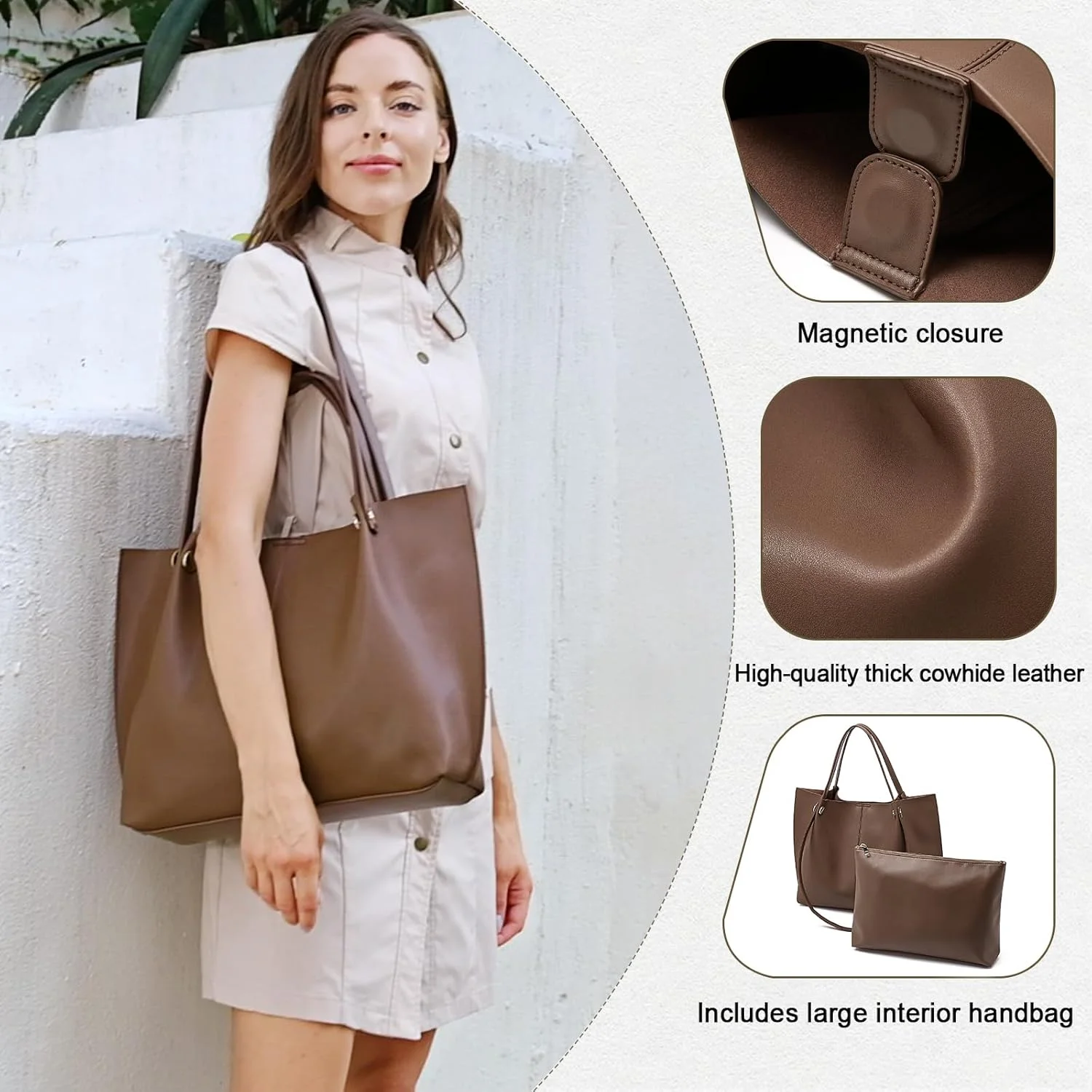 کیف دوشی چرمی زنانه فاکسلاور با ظرفیت بزرگ و دسته بالایی با قابلیت استفاده به دو صورت کیف دوشی چرمی زنانه فاکسلاور با ظرفیت بزرگ و دسته بالایی با قابلیت استفاده به دو صورت