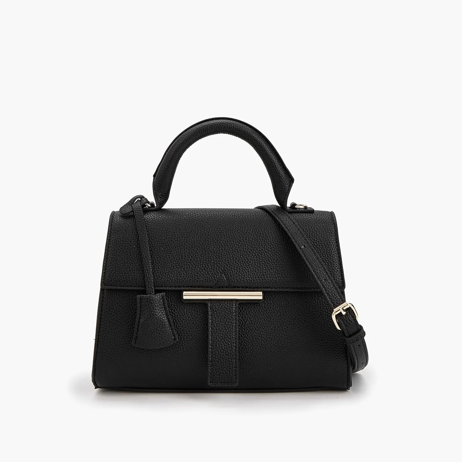 کیف دستی زنانه Flora Bella Shoexpress با بند جداشدنی و بست فلاپ، مشکی، سایز One Size