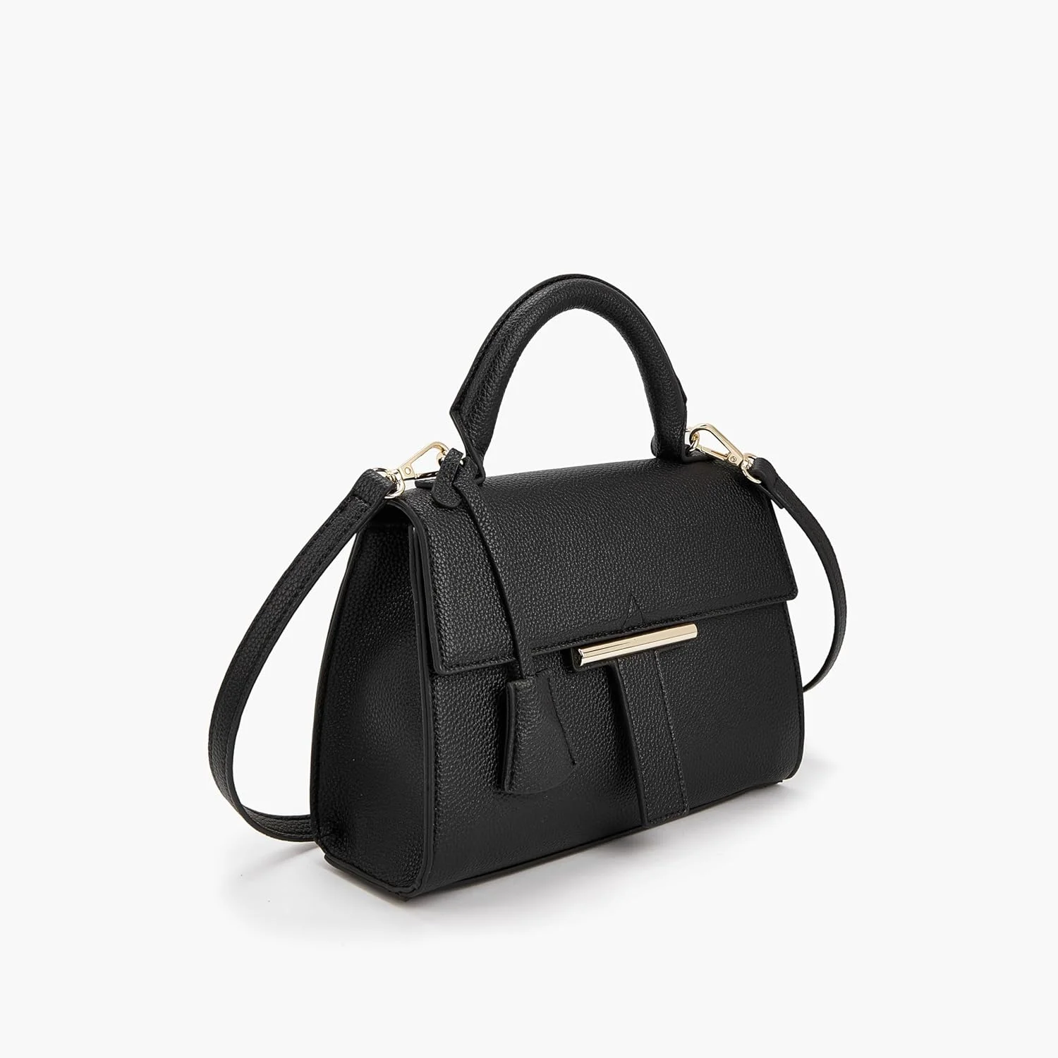 کیف دستی زنانه Flora Bella Shoexpress با بند جداشدنی و بست فلاپ، مشکی، سایز One Size