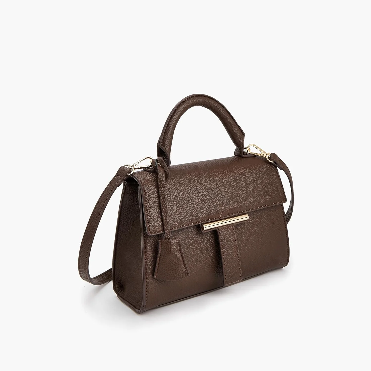 کیف دستی زنانه فلورا بلا از شواکسپرس، رنگ قهوه ای، یک سایز، با بند جداشدنی و بست فِلَپ