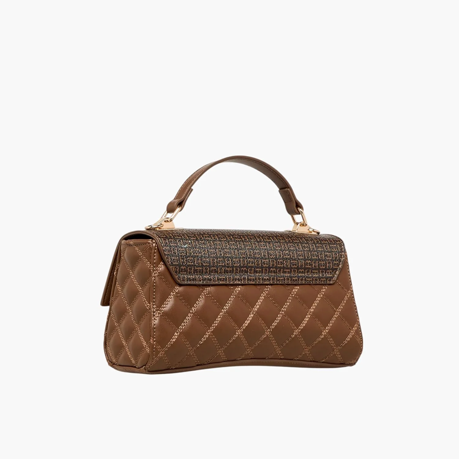 کیف دستی زنانه فلورا بلا بای شواکسپرس با طرح مونوگرام و بند جداشدنی قهوه ای، سایز One Size