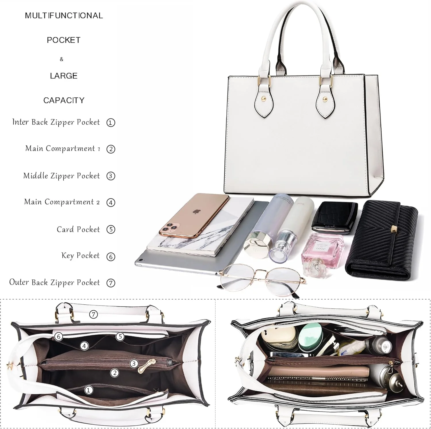 کیف دستی و کیف دوشی زنانه شیکاروسل، کیف چرمی PU با دسته بالایی