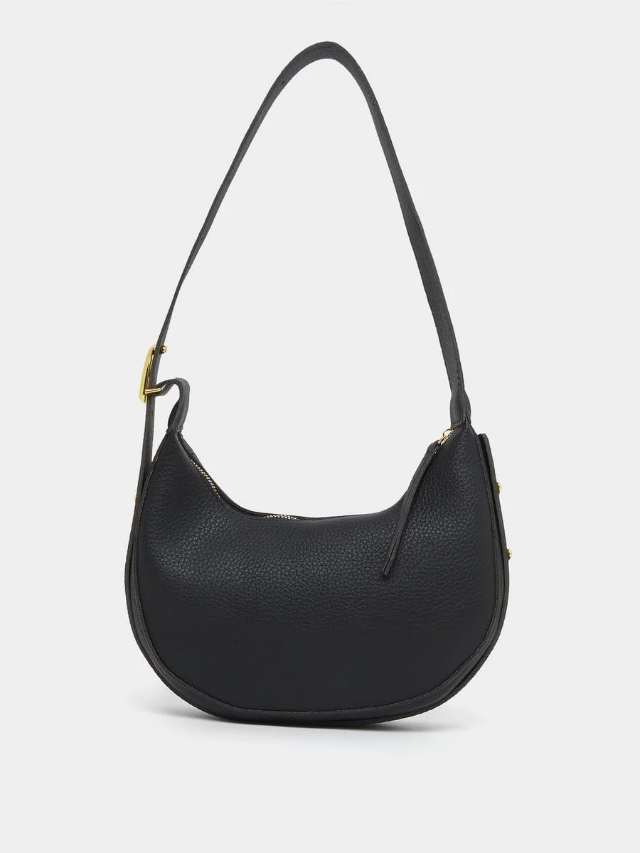 کیف دوشی زنانه استایلی، طرح ساده با بست زیپی، سایز One Size، مشکی