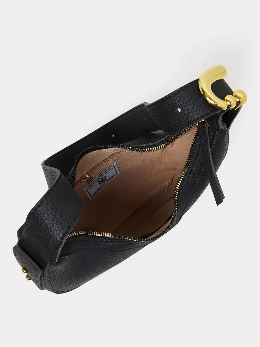 کیف دوشی زنانه استایلی، طرح ساده با بست زیپی، سایز One Size، مشکی