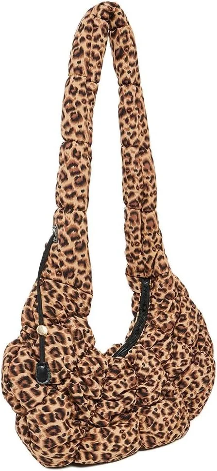 کیف دوشی زنانه استایلی با طرح پلنگی و بست زیپی، سایز One Size، چند رنگ