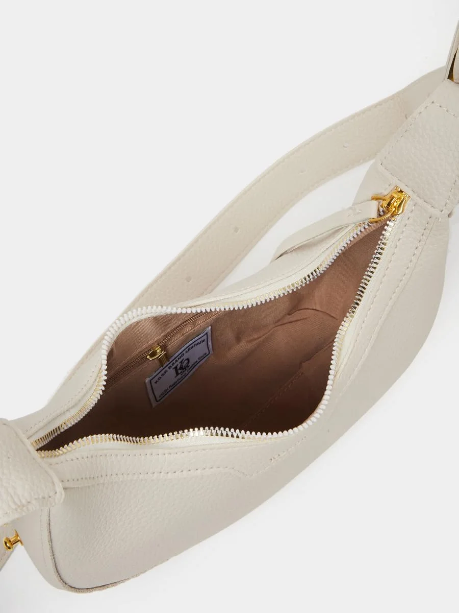 کیف دوشی زنانه استایلی، طرح ساده، سایز One Size، سفید، با بست زیپی