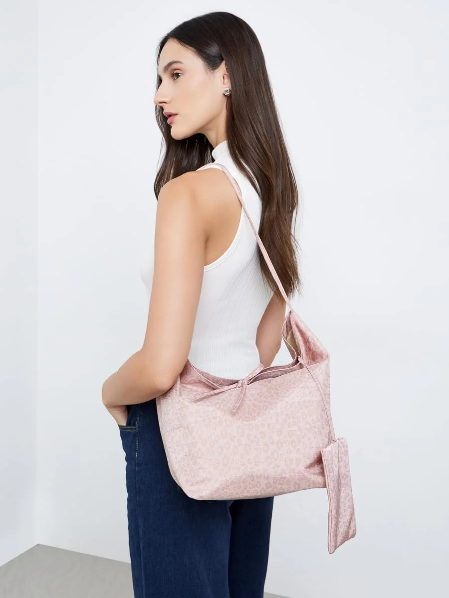 کیف دوشی زنانه استایلی با طرح حیوانات به همراه کیف کوچک