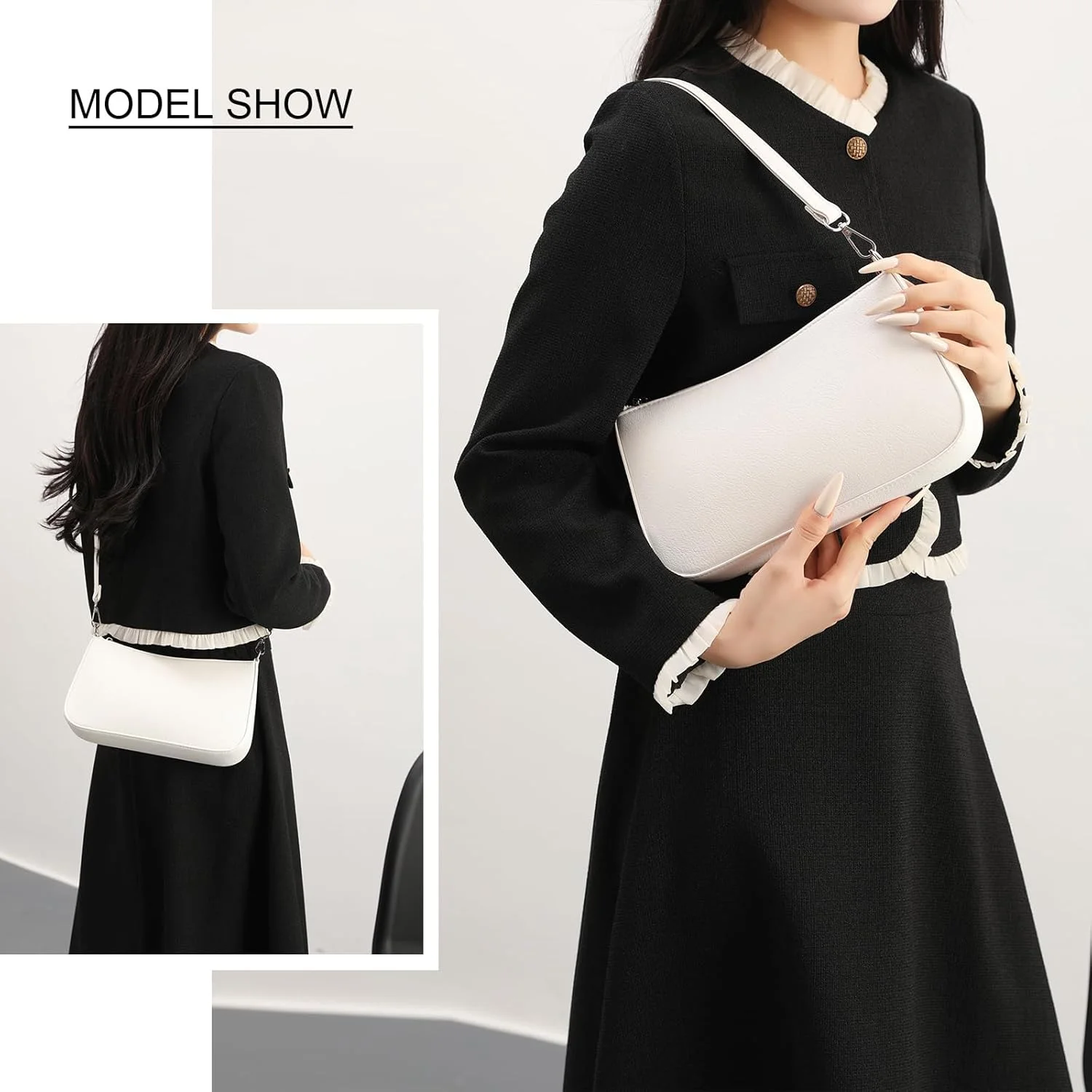 کیف دوشی کوچک نیوایمی ژو با 2 بند قابل تعویض، کیف دستی کلاچ زنانه