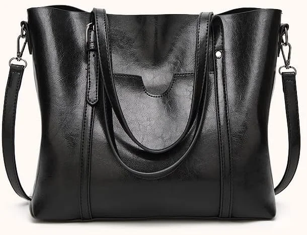 کیف دستی چرمی PU زنانه ORiTi، کیف بزرگ دوشی مدل Hobo، کیف بزرگ دستی و کیف کراس بادی برای بانوان، مشکی کیف دستی چرمی PU زنانه ORiTi، کیف بزرگ دوشی مدل Hobo، کیف بزرگ دستی و کیف کراس بادی برای بانوان، مشکی