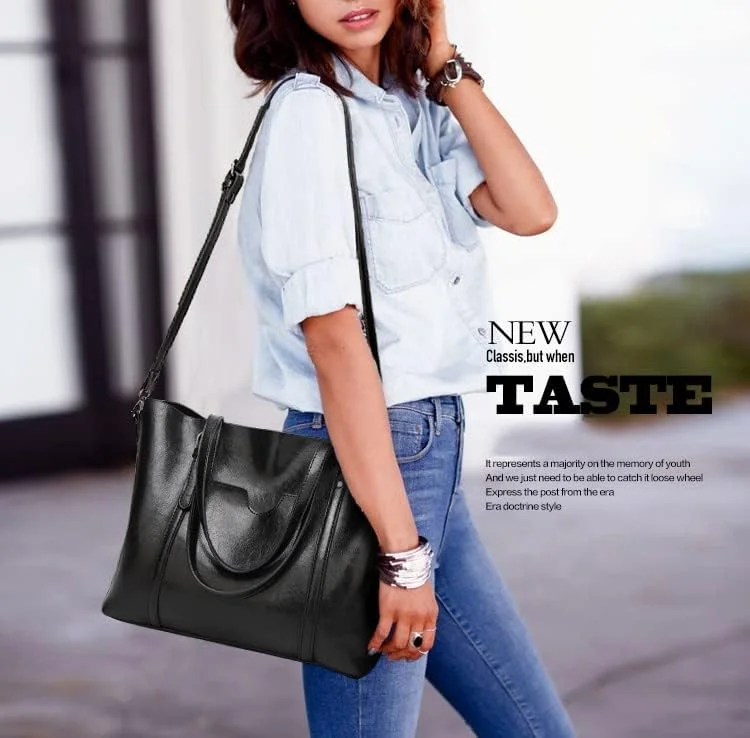 کیف دستی چرمی PU زنانه ORiTi، کیف بزرگ دوشی مدل Hobo، کیف بزرگ دستی و کیف کراس بادی برای بانوان، مشکی کیف دستی چرمی PU زنانه ORiTi، کیف بزرگ دوشی مدل Hobo، کیف بزرگ دستی و کیف کراس بادی برای بانوان، مشکی