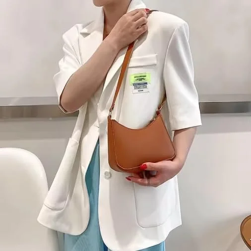 کیف دوشی زنانه مدل بوهو یکپارچه، کیف دستی زیر بغل چرم مصنوعی، کیف کراس بادی روزمره، مجموعه 2025