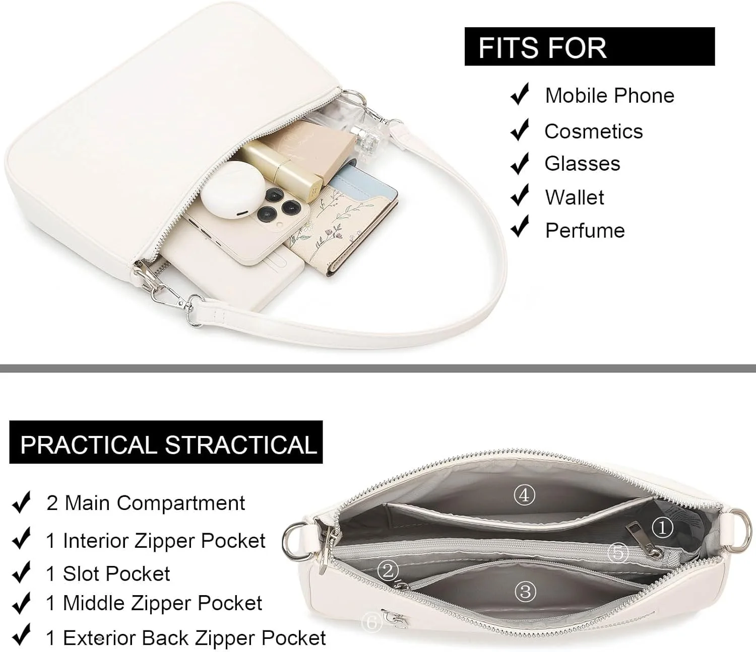 کیف دوشی کوچک نیوایمی ژو با 2 بند قابل تعویض، کیف دستی کلاچ زنانه