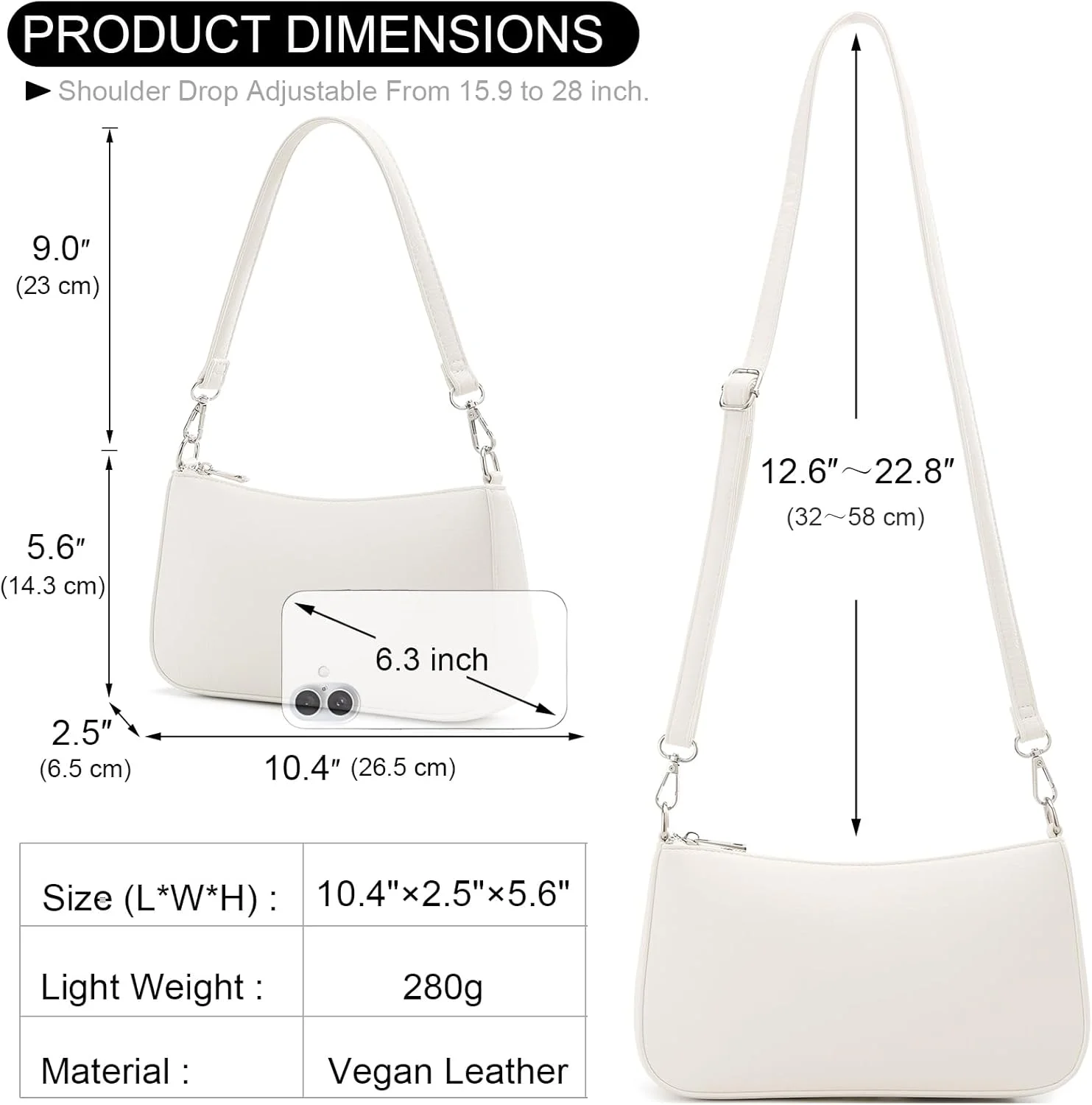 کیف دوشی کوچک نیوایمی ژو با 2 بند قابل تعویض، کیف دستی کلاچ زنانه
