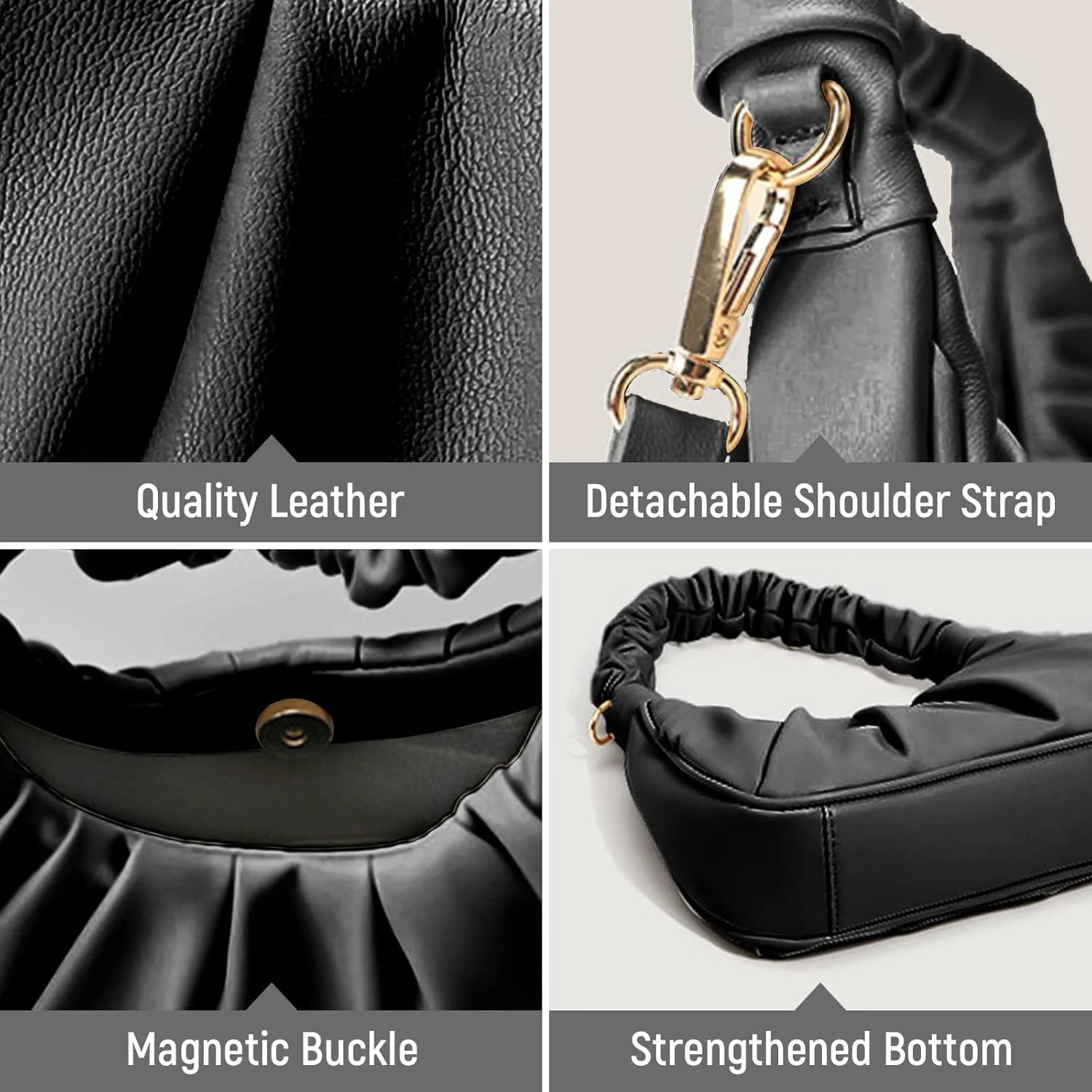 کیف دوشی طرح ابر، کیف کوچک بند دوشی زنانه، کیف دستی شیک، کیف زیر بغل تاشده زنانه با بند قابل تنظیم