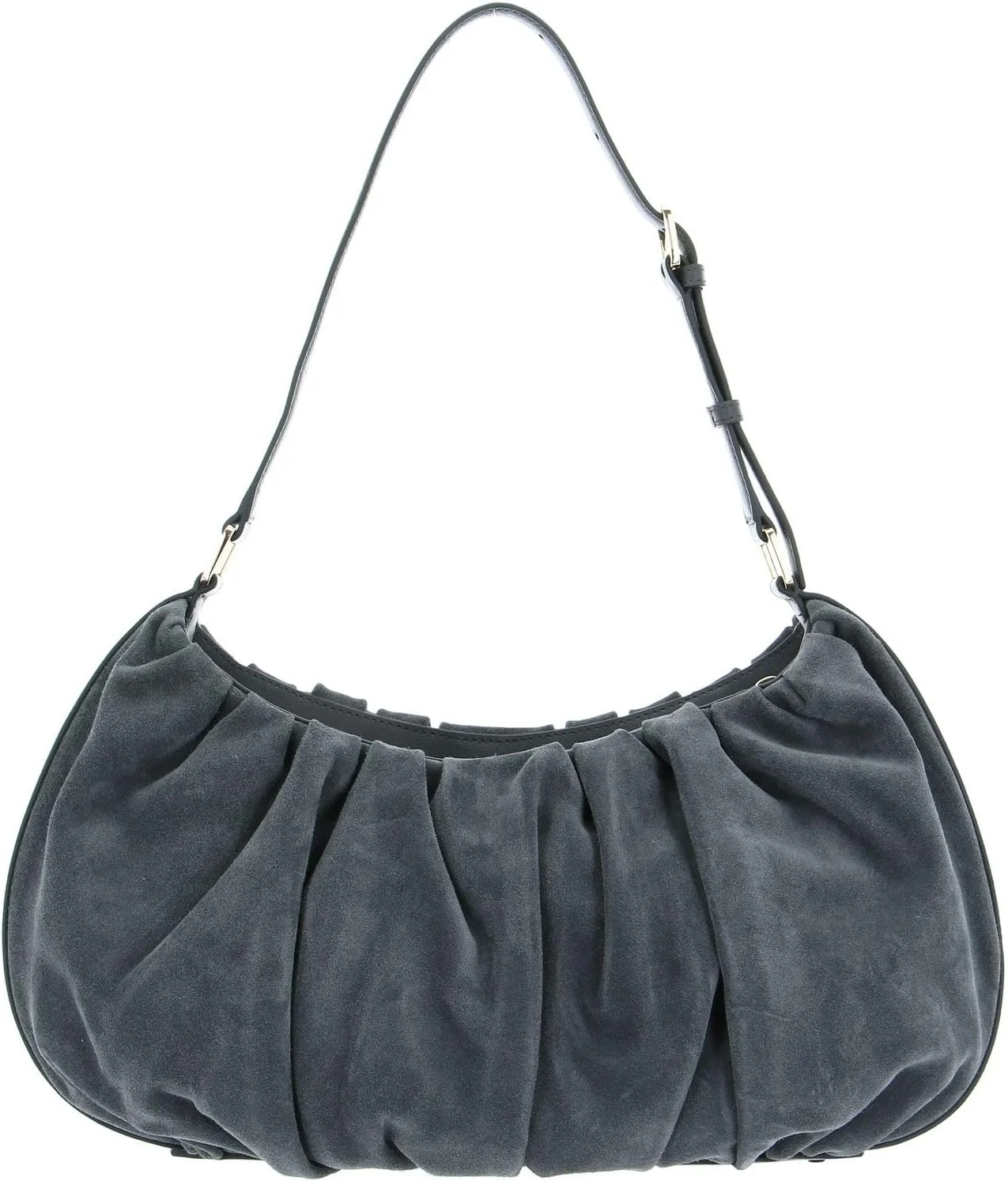 کیف دوشی زنانه مدل هوبو از جنس مخمل پلیسه