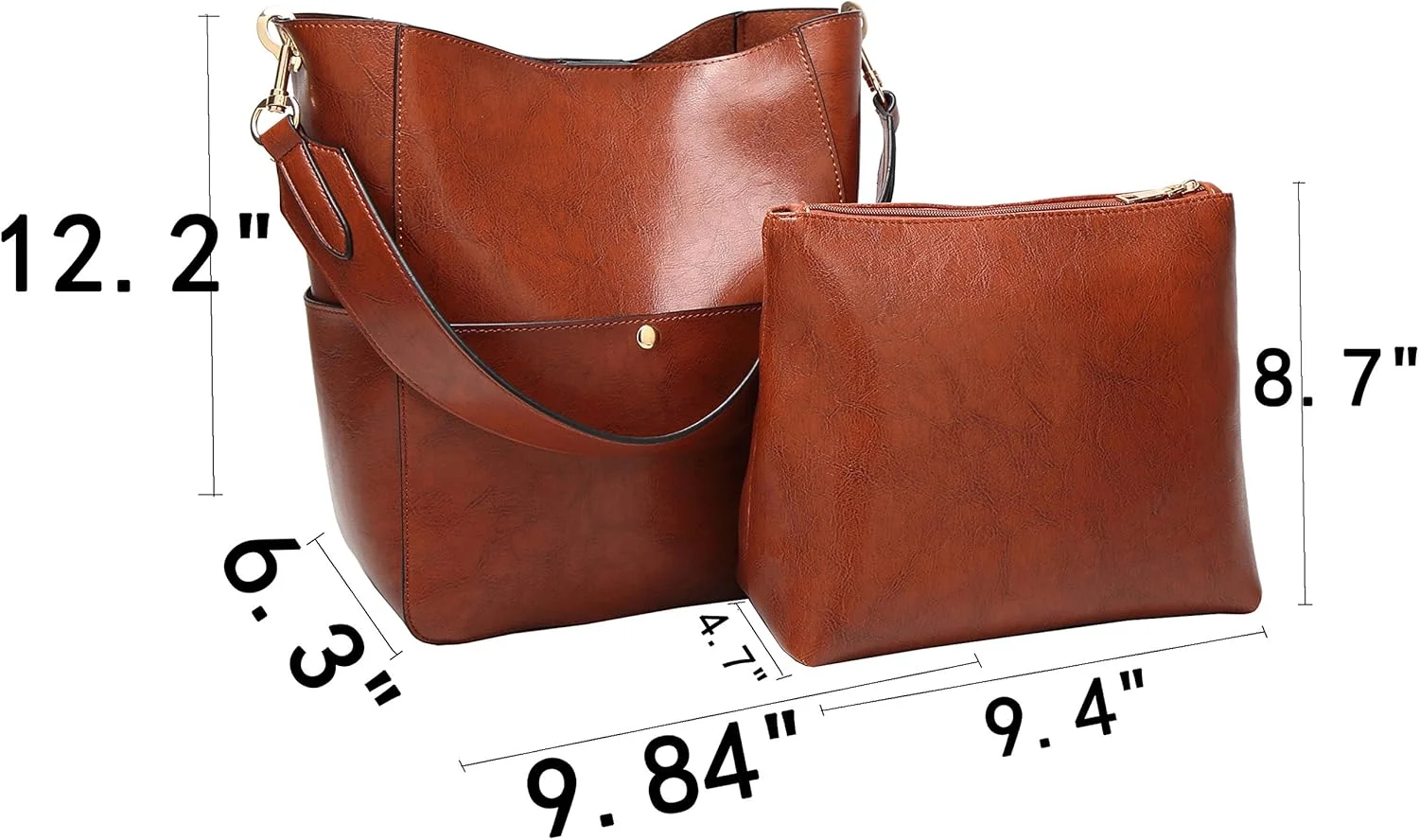 کیف دستی زنانه Molodo، کیف سطلی چرمی PU و کیف‌های دستی کیف دستی متوسط ​​کیف شانه ای کار طراح