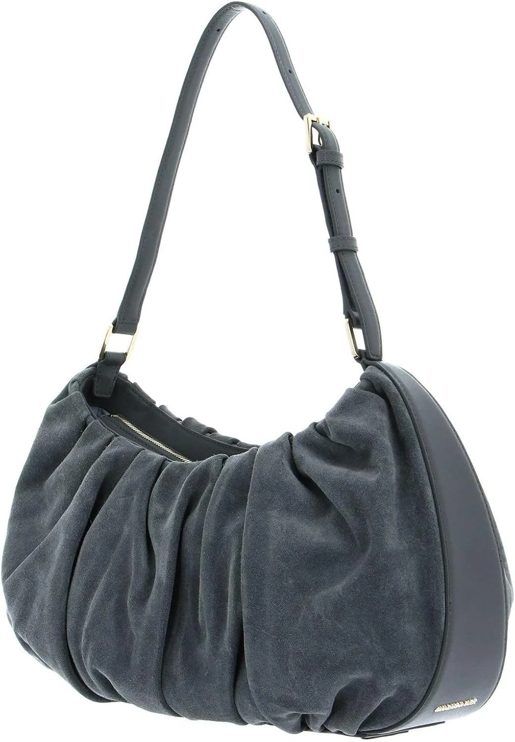 کیف دوشی زنانه مدل هوبو از جنس مخمل پلیسه