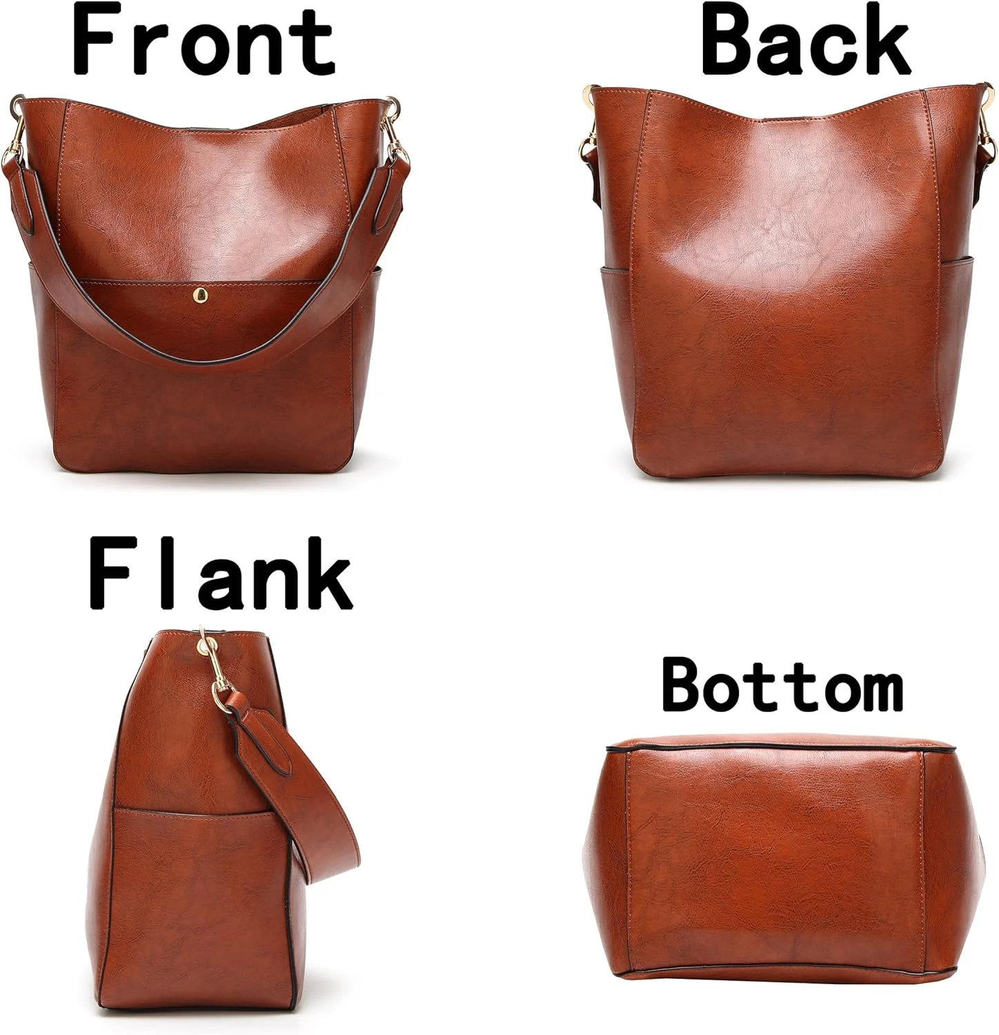 کیف دستی زنانه Molodo، کیف سطلی چرمی PU و کیف‌های دستی کیف دستی متوسط ​​کیف شانه ای کار طراح