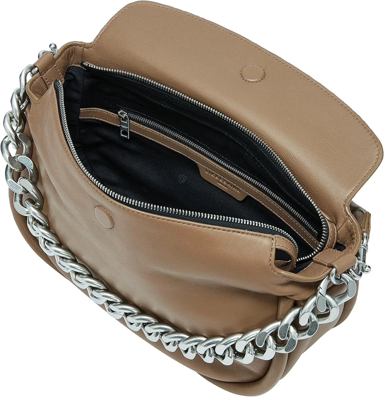 کیف دوشی زنجیری هوبو Fab 3 Liebeskind Berlin، سایز متوسط (ارتفاع x عرض x عمق) 23 سانتی متر x 29.5 سانتی متر x 9 سانتی متر، رنگ پرالین