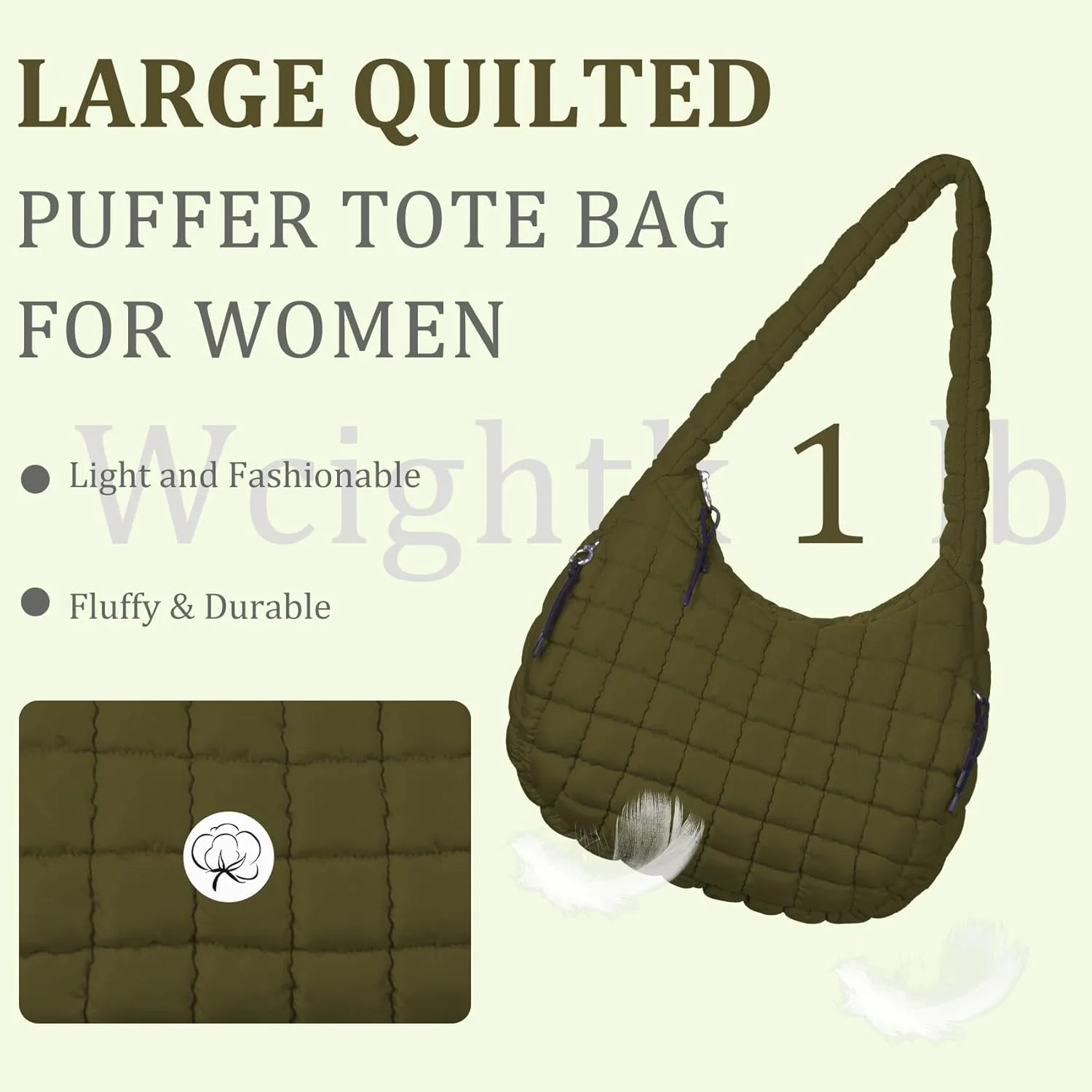 کیف دوشی زنانه بزرگ و لحافی، کیف کراس بادی نایلونی سبک وزن