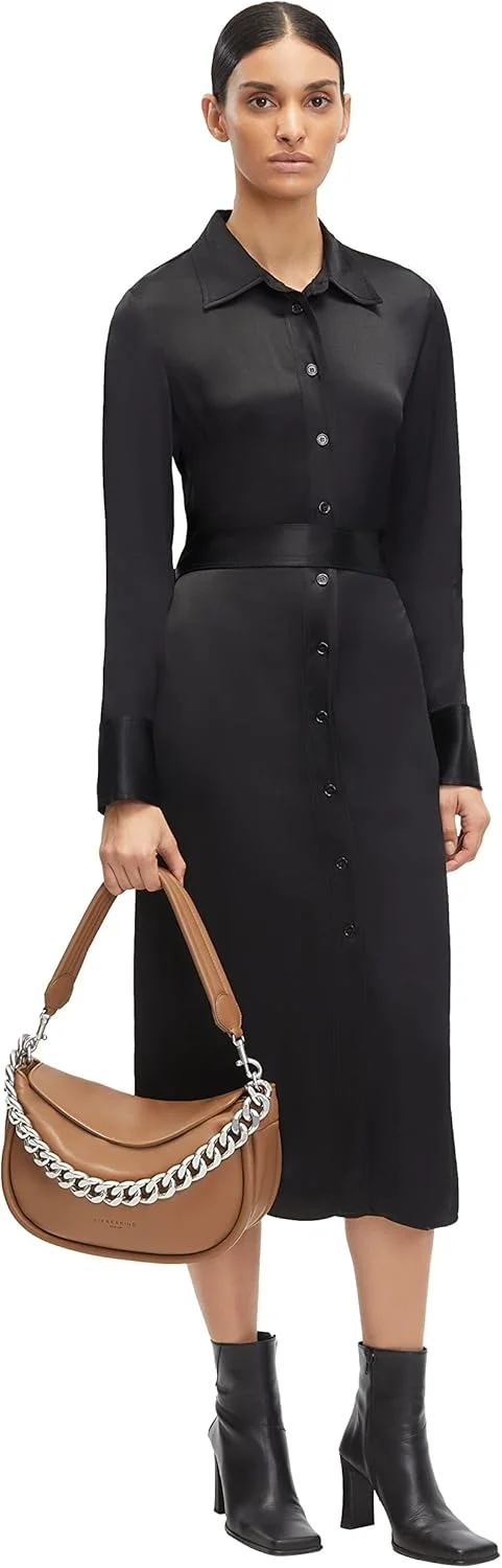 کیف دوشی زنجیری هوبو Fab 3 Liebeskind Berlin، سایز متوسط (ارتفاع x عرض x عمق) 23 سانتی متر x 29.5 سانتی متر x 9 سانتی متر، رنگ پرالین