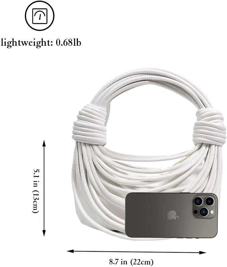 کیف دوشی زنانه KASTWAVE، کیف دستی کلاچ زنانه، کیف دستی شیک، کیف دستی کوچک، کیف چرمی زیپ دار (سفید)