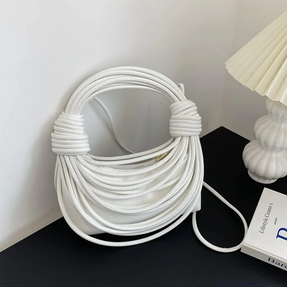 کیف دوشی زنانه KASTWAVE، کیف دستی کلاچ زنانه، کیف دستی شیک، کیف دستی کوچک، کیف چرمی زیپ دار (سفید)