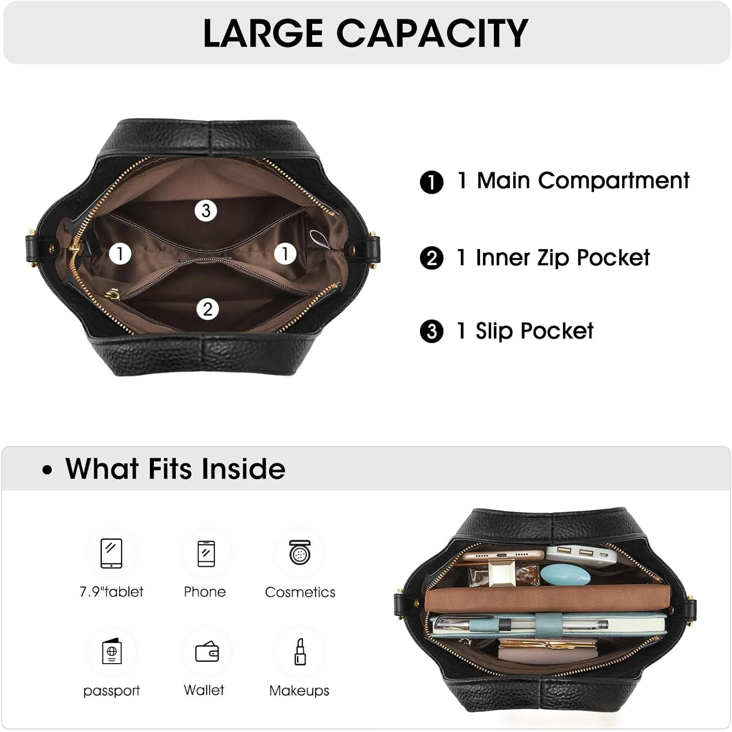 کیف های دستی و کیف های چرمی اصل Kattee برای زنان، کیف دوشی، کیف دستی نرم، دسته بالایی