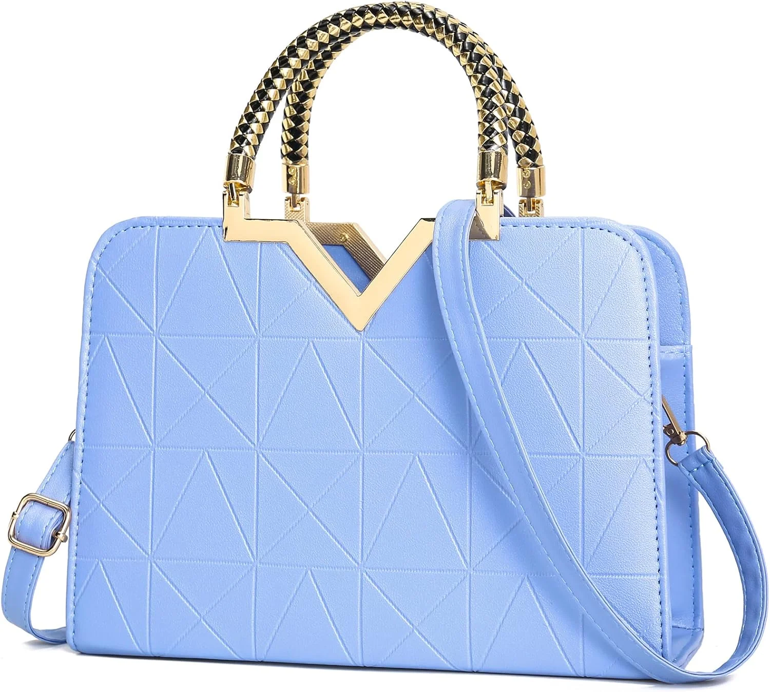 کیف دستی زنانه JHVYF، کیف شیک زنانه، کیف دوشی چرمی PU با دسته بالایی