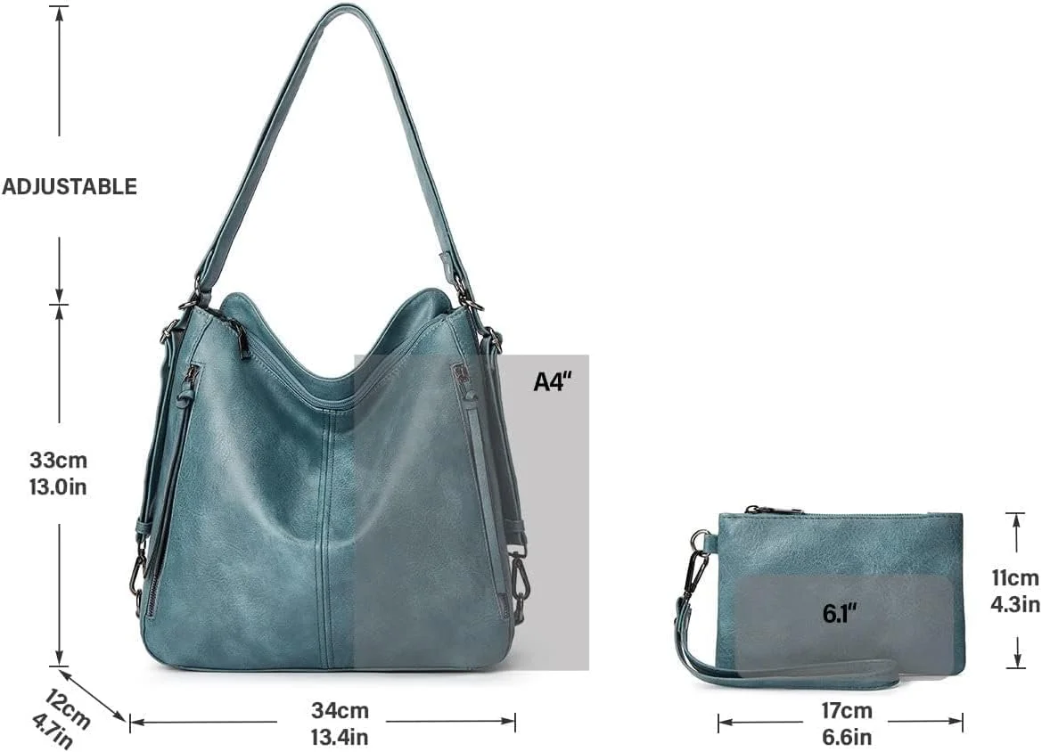 کیف دستی زنانه چرمی نرم PU، کیف دوشی و کیف کراس بادی، کیف دستی با دسته بالایی برای زنان، دختران و دانشجویان، کیف دستی کراس اوور 3 تکه برای مسافرت، کار و مدرسه