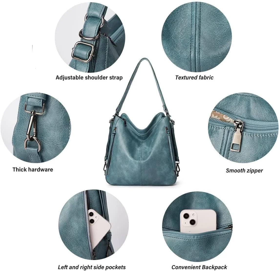 کیف دستی زنانه چرمی نرم PU، کیف دوشی و کیف کراس بادی، کیف دستی با دسته بالایی برای زنان، دختران و دانشجویان، کیف دستی کراس اوور 3 تکه برای مسافرت، کار و مدرسه