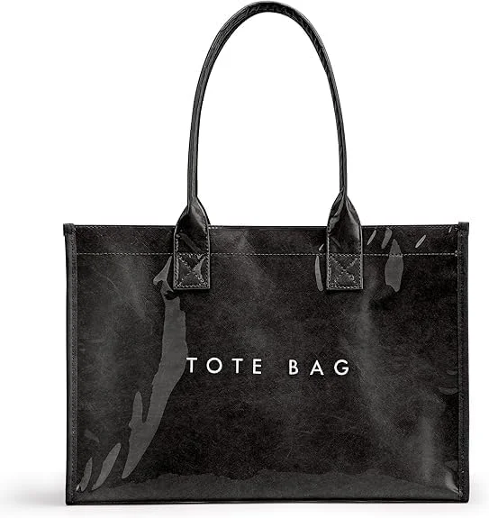 ست کیف دستی زنانه 2 در 1 KASTWAVE: کیف دستی کار PVC و کاغذ کرافت + کیف دستی تاشو نایلونی، طراحی دسته بالایی، بادوام برای رفت و آمد اداری/استفاده روزانه/گردش های آخر هفته، کیف پول برای زنان ست کیف دستی زنانه 2 در 1 KASTWAVE: کیف دستی کار PVC و کاغذ کرافت + کیف دستی تاشو نایلونی، طراحی دسته بالایی، بادوام برای رفت و آمد اداری/استفاده روزانه/گردش های آخر هفته، کیف پول برای زنان