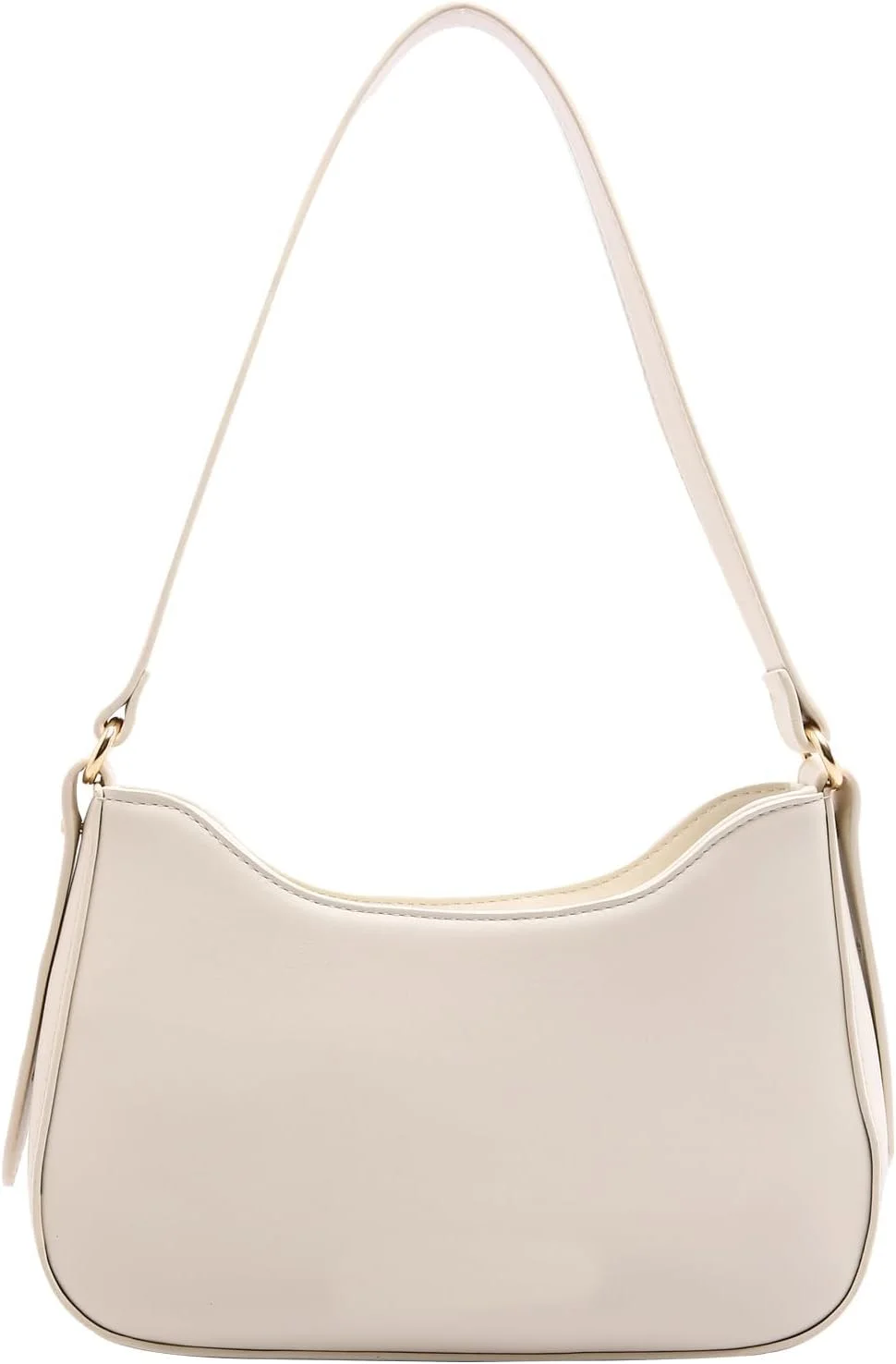 کیف دوشی کوچک زنانه KASTWAVE، کیف دستی چرمی و کیف حمل، مدل Hobo زیبا با بست زیپی، کیف شیک و کاربردی روزمره (سفید)